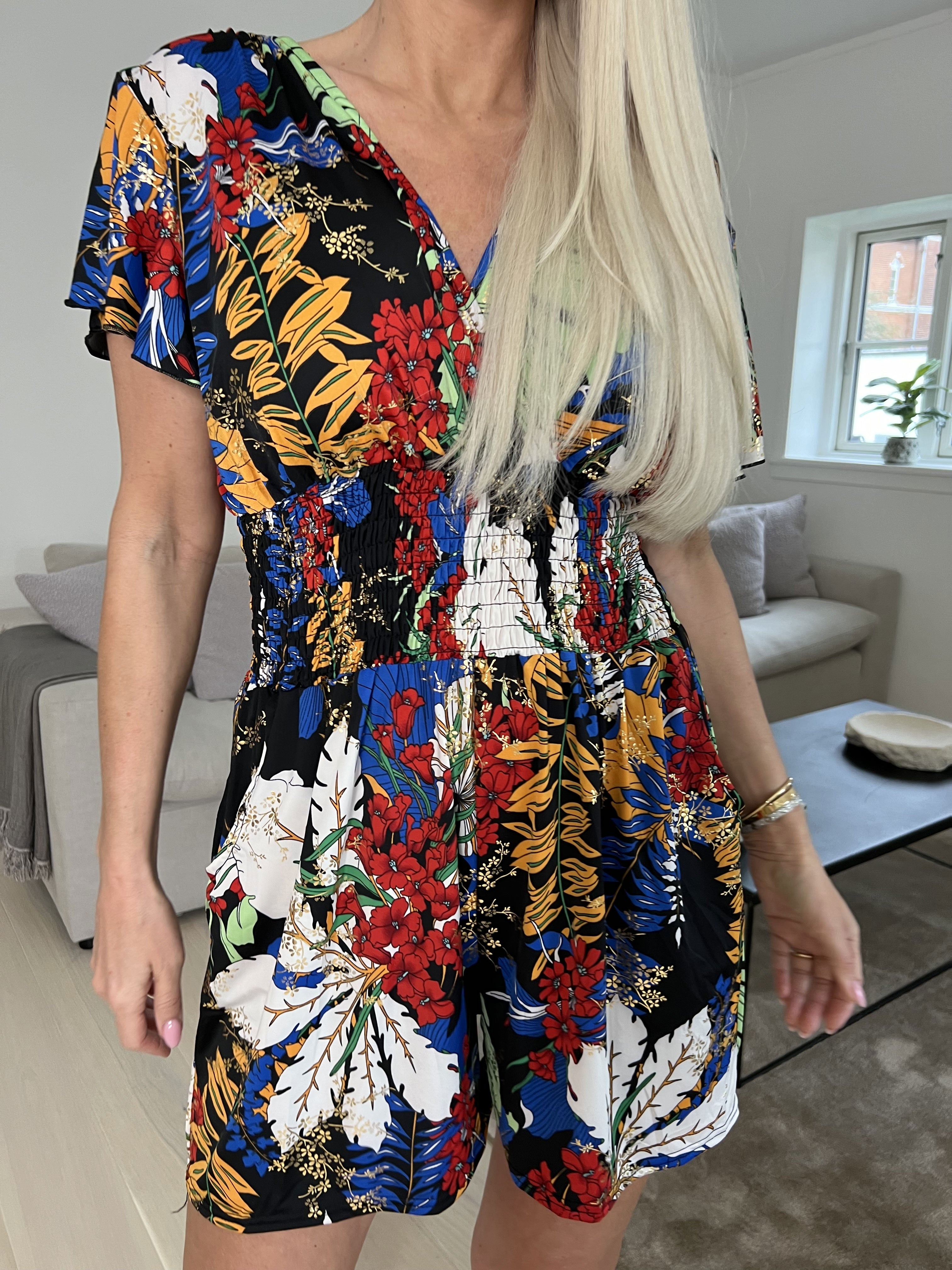 Pams Botanic Playsuit O/B - Mønstret elastisk buksedragt